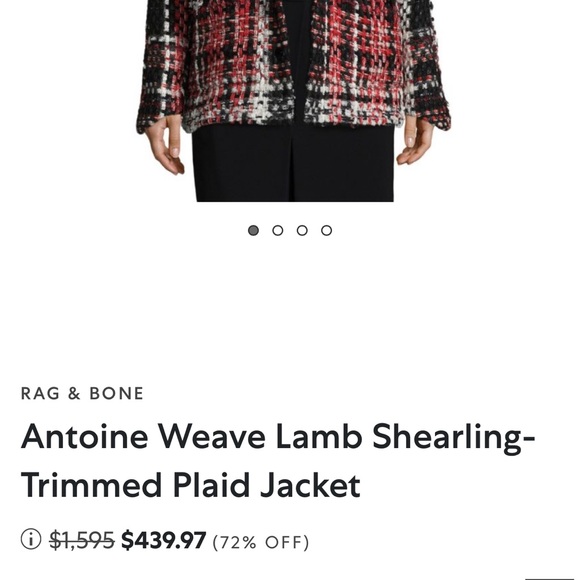 RAG & BONE
Antoine Weave Lamb Shearling-Trimmed Plaid Jacket - Picture 15 of 17